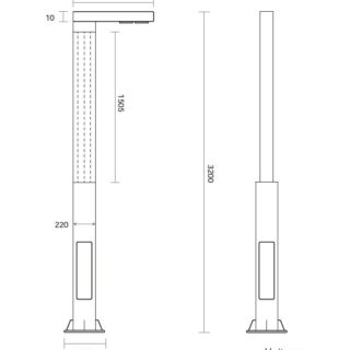Słup solarny 3200mm wymiary